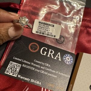 Moissanite Silver Ring with Clear Stone